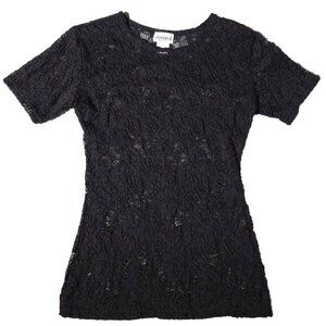 Jonden Black Lace Top, Size Medium